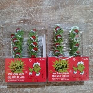 2)Dr. Seuss The Grinch Mini String Lights NEW